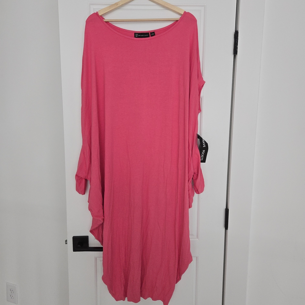New York & Company Hot Pink Knit Caftan Maxi Dress – Size Small – NWT